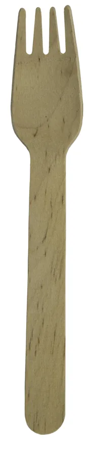 Fourchette jetable en bois, brun, 16cm