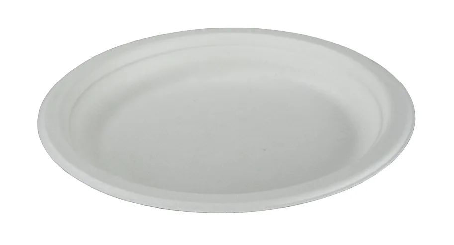 Einweg Teller aus Bagasse, weiss, 18 cm